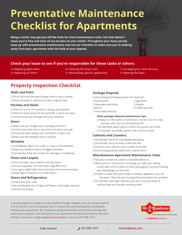 Preventative Maintenance Checklist for Apartments
