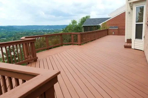 freshly built deck overlooking city