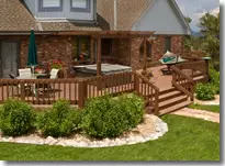 Exterior Wood Deck with railing and stairs