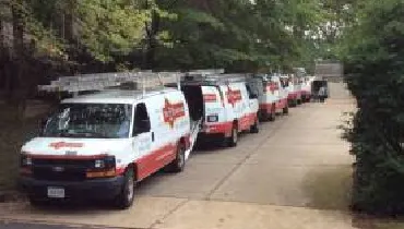 line of Mr. Handyman vans