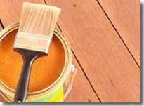 Deck Staining and Sealing - Sealer and Paint Brush
