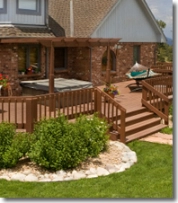 Exterior Wood Deck with railing and stairs
