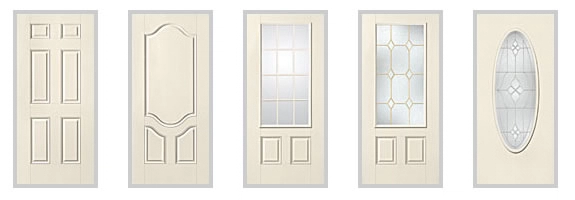 Different styles of front doors.