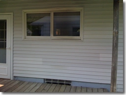 Vinyl Siding after repairs caused by hot propane grill