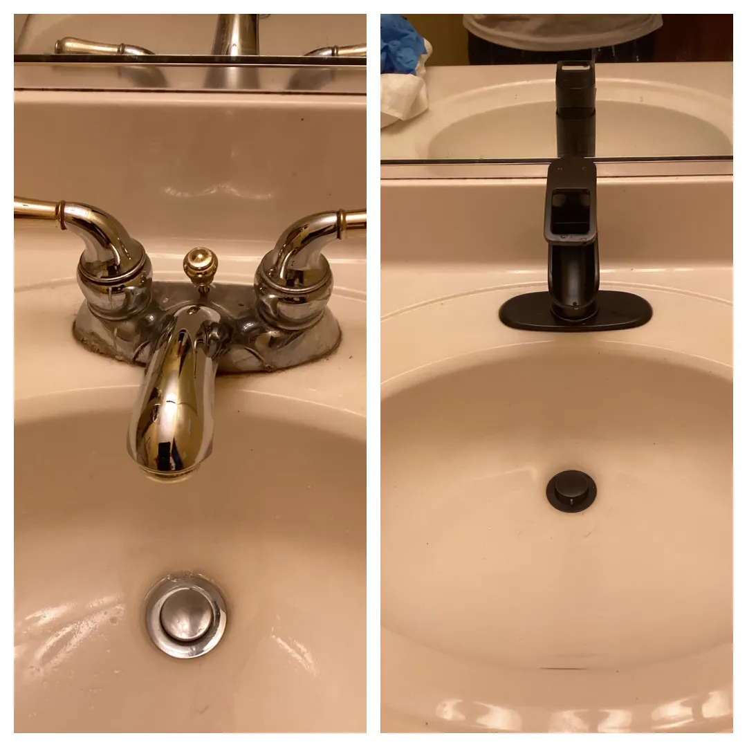 Faucet replacement performed by Mr. Handyman of Wheaton-Hinsdale.