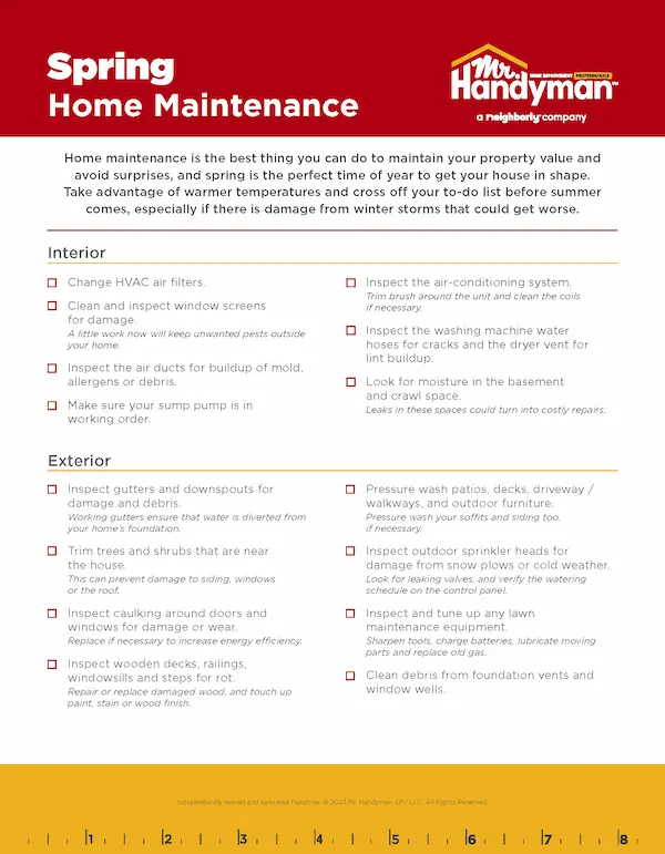 Mr. Handyman Guide to Spring Home Maintenance