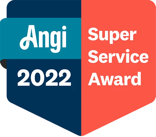 Angi 2022 super service award badge.
