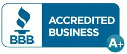 BBB (Better Business Bureau) Accredited Business A-Plus Rating badge.