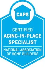 Certified Aging-in-Place Specialist by the National Association of Home Builders badge.