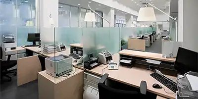 Office space with desks