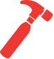 Red hammer icon.