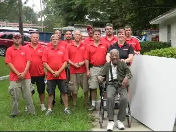2014 team photo with veteran William M. Martin for National Day of Service.