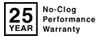 25 year no-clog performance warranty image