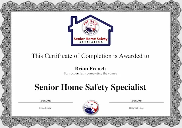 Brian French is a certified Senior Home Safety Specialist.