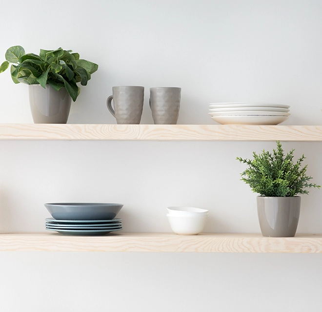 Two floating shelves.