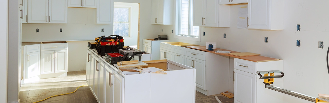 Kitchen update in progress.