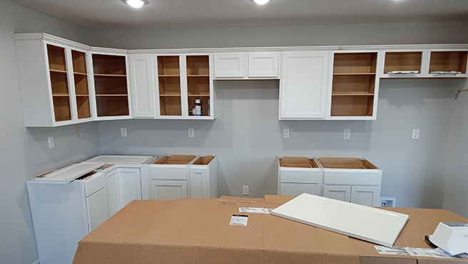 Kitchen renovation in progress.