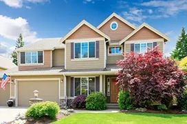 Front of beautiful two story home.