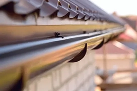 Close up of roof gutter.