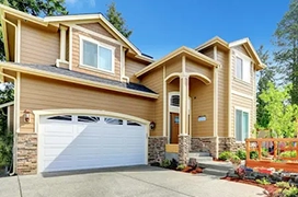 Side view of two story home.