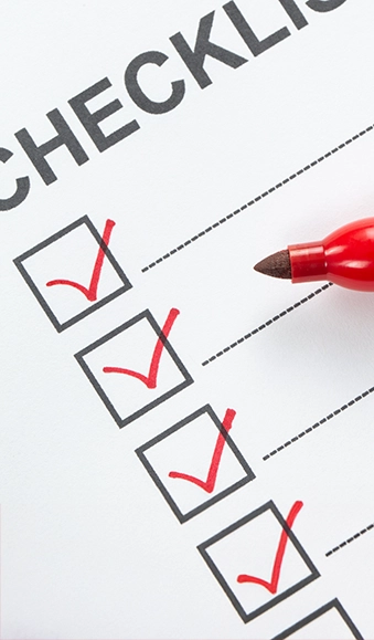 Checklist marked off as completed.