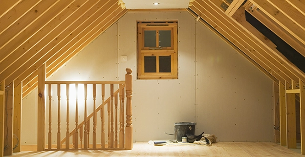 A picture of a converted attic.