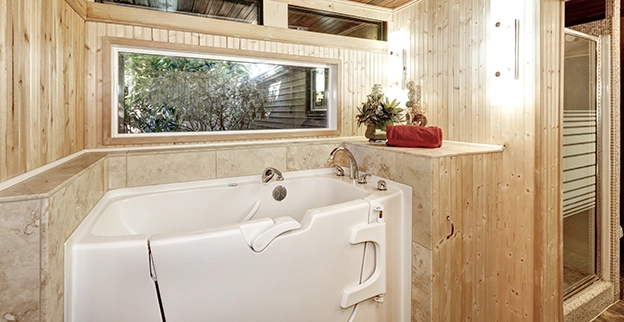 A picture of a walk in tub.