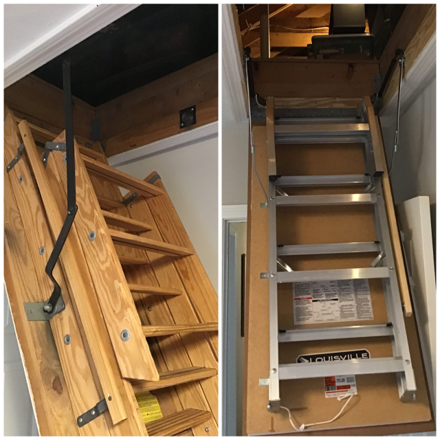 Residential attic ladder replacement