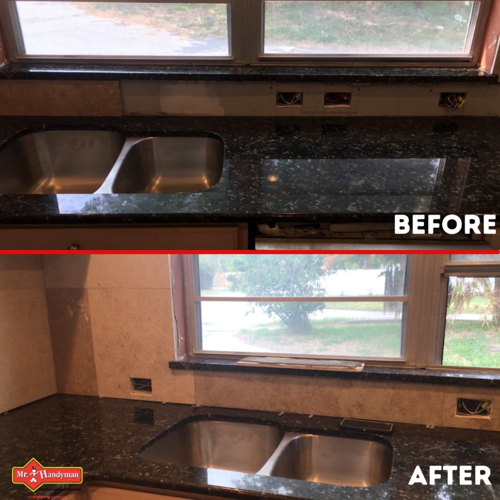 Backsplash installation