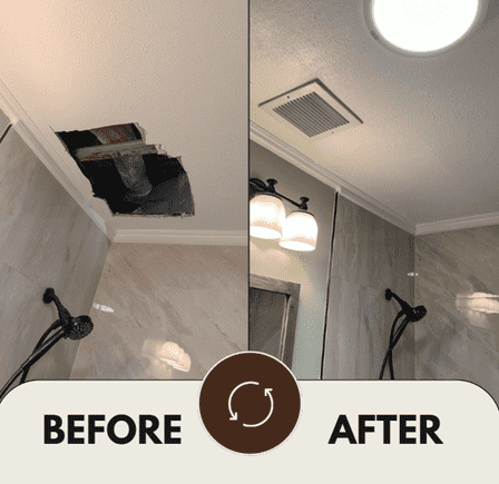 Filled a ceiling hole in bathroom and painted
