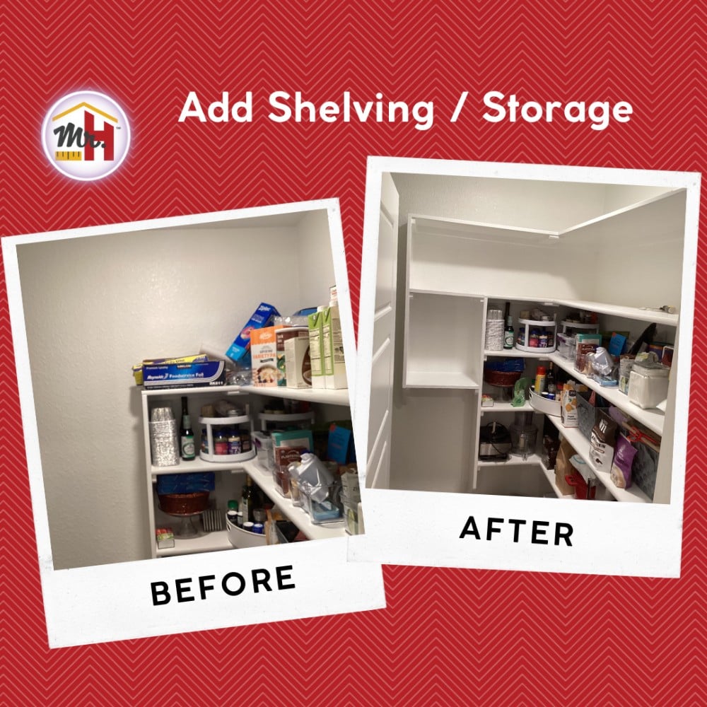 Build pantry closet shelving in Overland Park