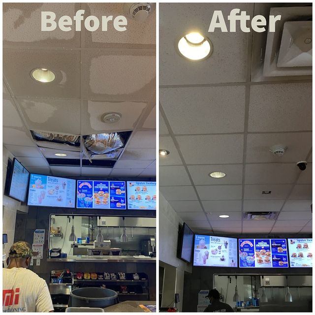 Ceiling tiles replaced.