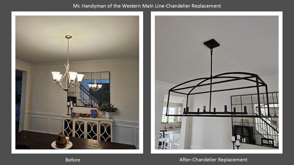 Chandelier Replacement Paoli, Pa Chester County