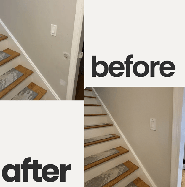 Spackled Painted and fixed all the wall imperfections