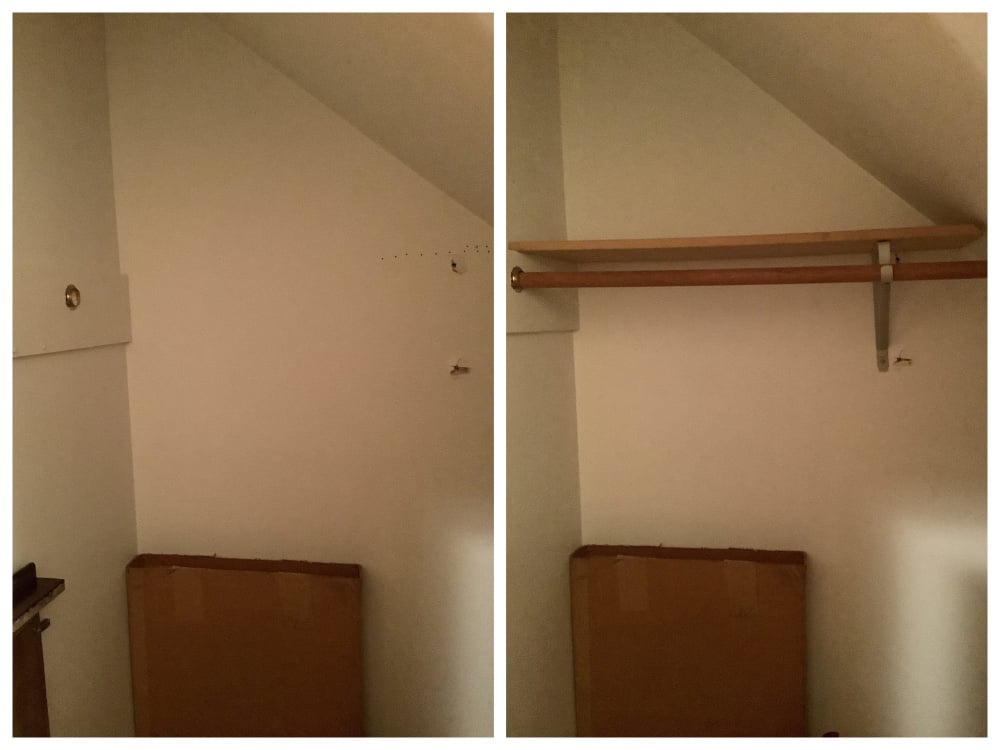 Closet shelf installation