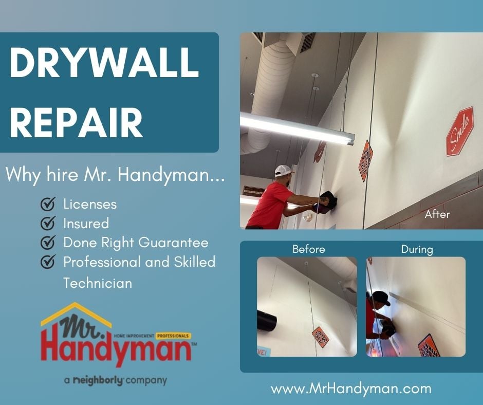 Commercial property drywall repair.