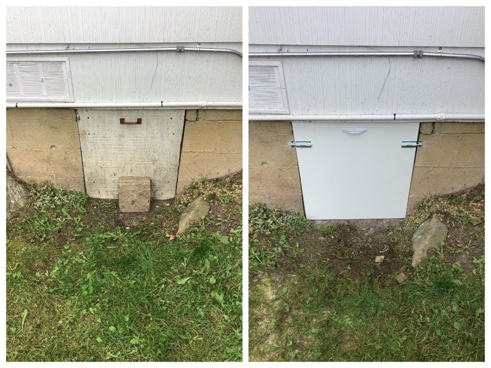 Crawl space door replacement