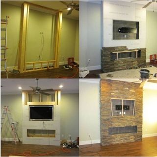 Custom TV/fireplace enclosure.