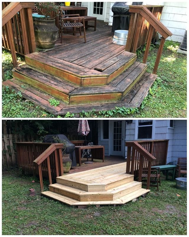 Rebuilt deck transformed the entire outdoor space.
