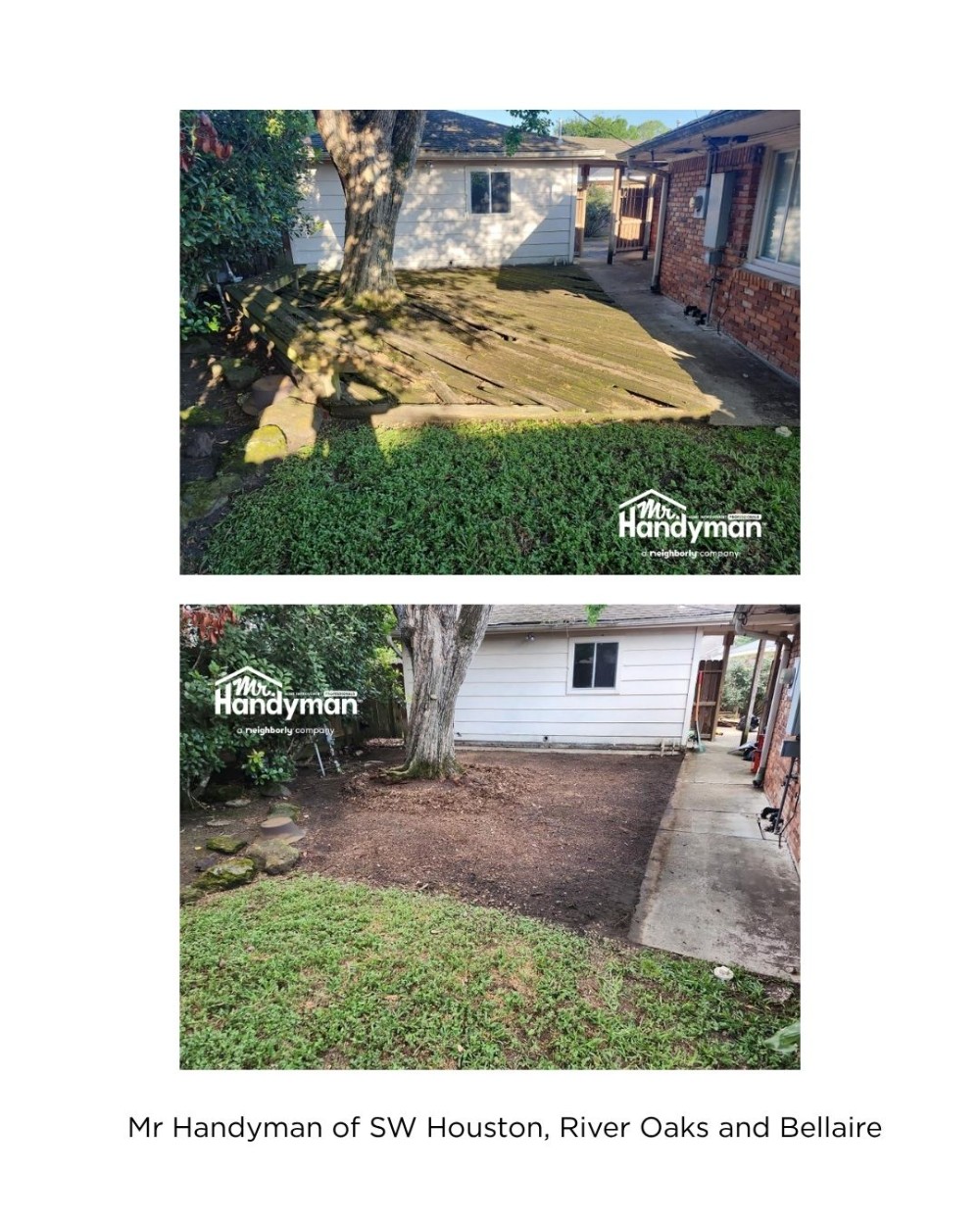 handyman near me, mr handyman, deck removal, patio project, River Oaks, Bellaire, West University