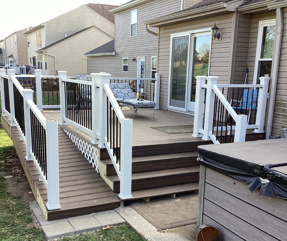 Deck railings, steps, & ramp