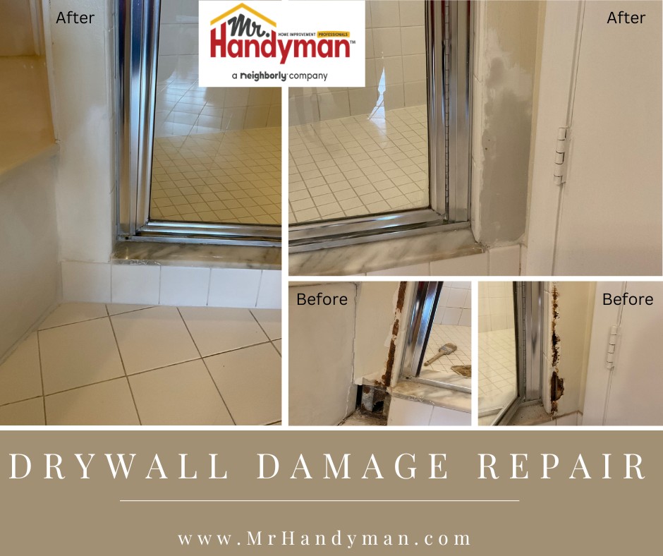 Drywall damage repair.