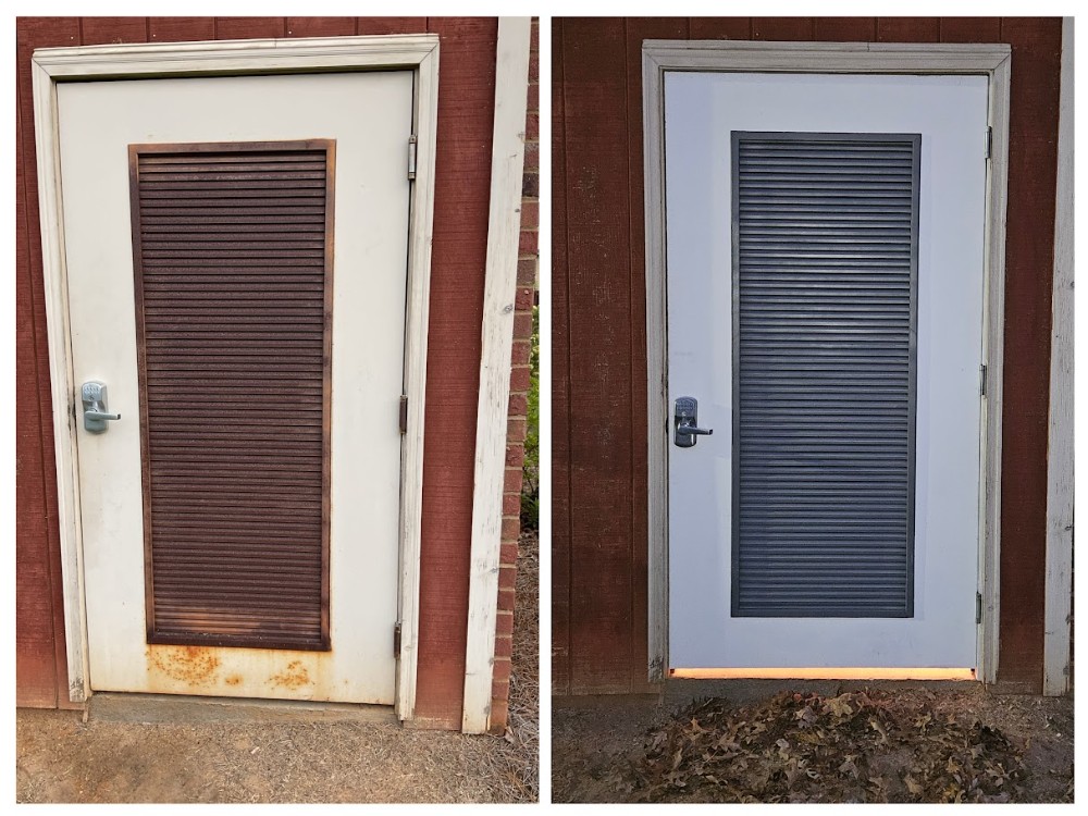 Exterior door before-and-after