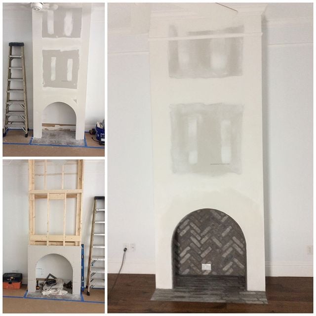 Attractive faux fireplace