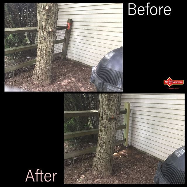 Fence Post Repair.