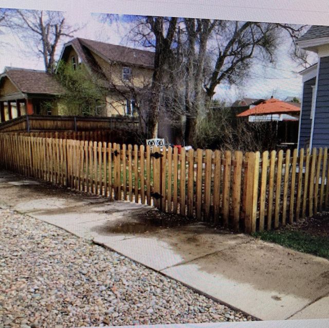 Fence around yard.