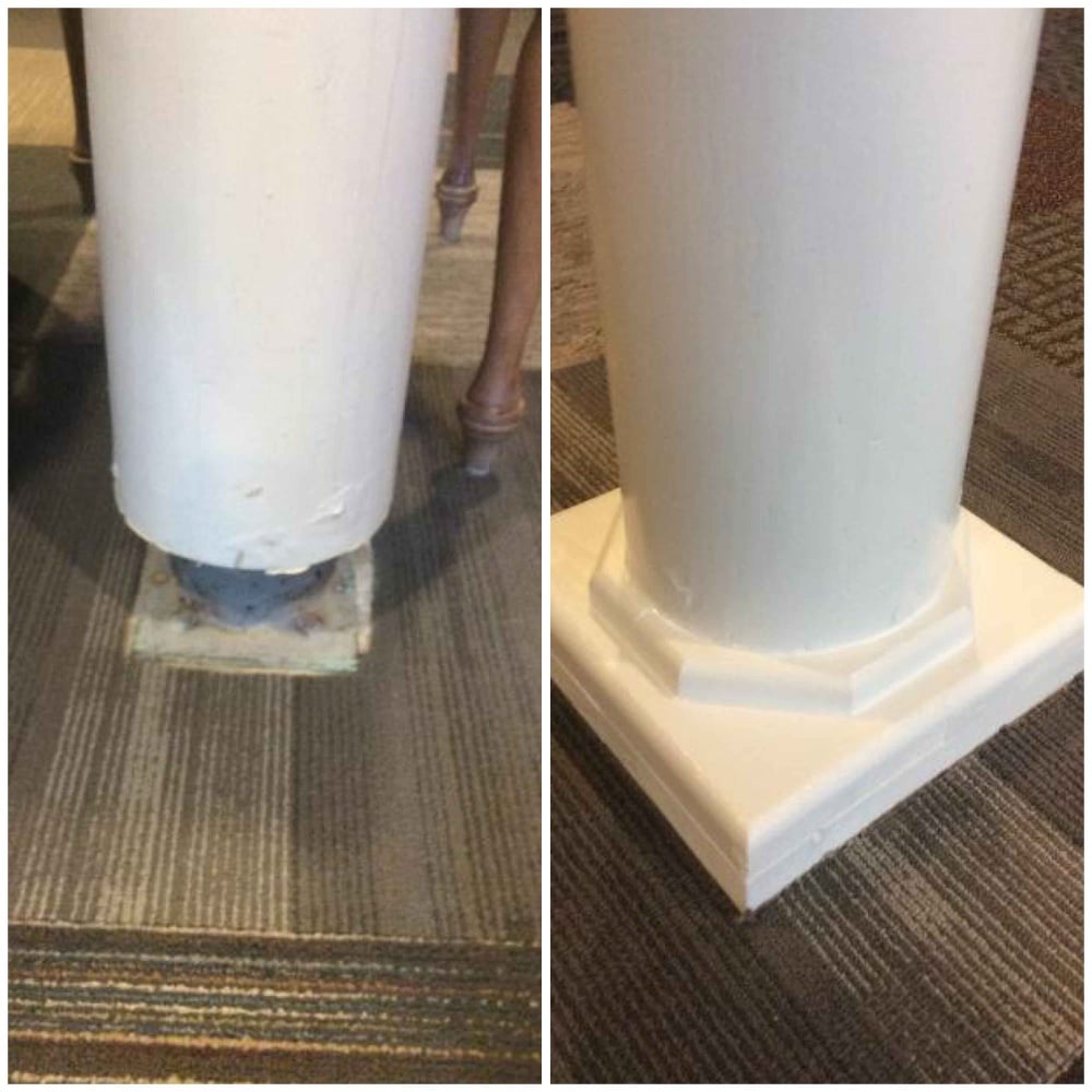 Finish the bottom of basement column in Trumbull