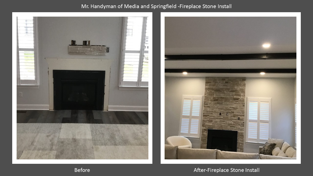 Fireplace Stone Install- Garnet Valley PA