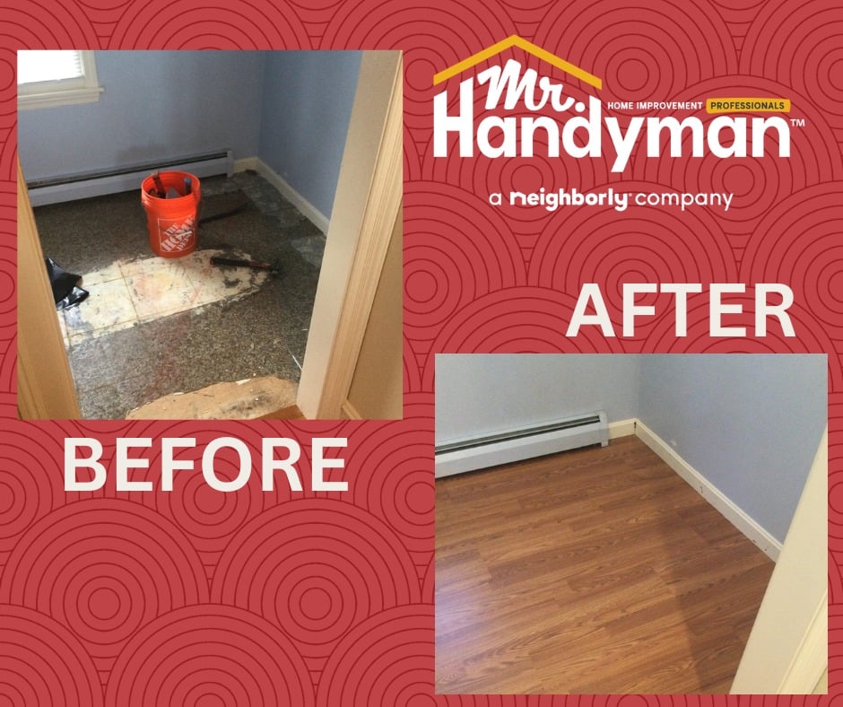 Mr. Handyman does floor installations! Give us a call today.