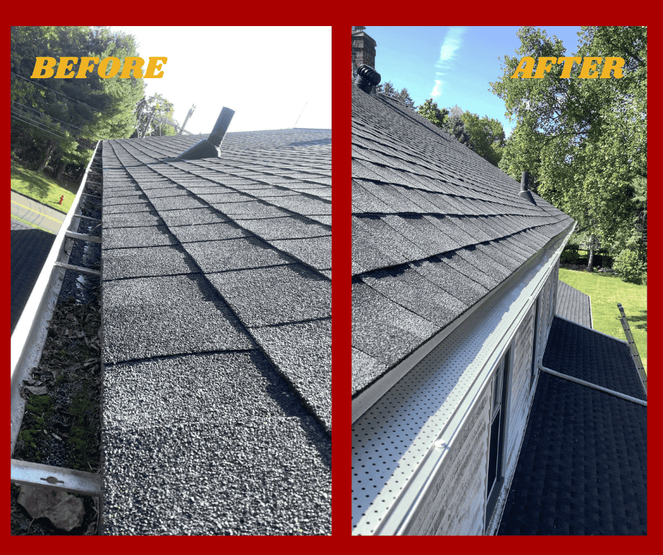 Gutter cleaning and new gutter guards
